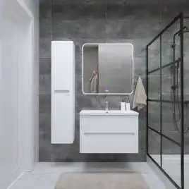 Тумба под раковину Grossman Адель-Норма 80 подвесная, белая глянцевая (108022)