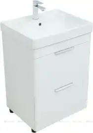Тумба под раковину Aquanet Ирис new 60 белый глянец (2 ящика) 310152