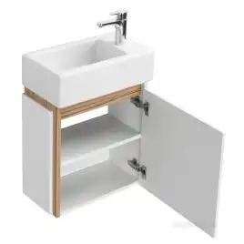 Тумба под раковину Aquaton Эклипс 46 M 1A172801EK49R подвесная правая, цвет эбони светлый