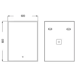 Зеркало Azario Алмина 60х80 ФР-1541 с подстветкой, сенсорный выключатель с функцией диммера