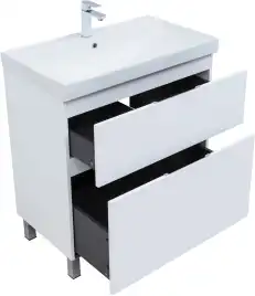 Тумба под раковину Aquanet Алвита New 80 напольная, белый матовый, 344134