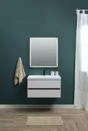 Зеркало Aquanet Nova Lite 75х80 242258 с подстветкой, сенсорный выключатель, Дерево темное