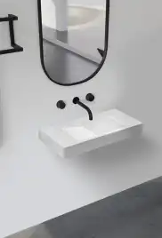 Раковина подвесная ABBER STEIN 100х48х12 AS2641, прямоугольная, белая матовая