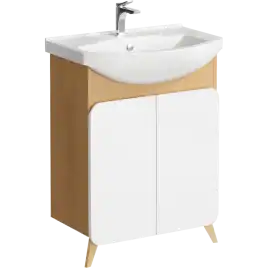 Тумба с раковиной напольная Aqwella Basic 60 см, BAS0106DZ, цвет Дуб золотой