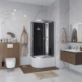 Душевая кабина Niagara Eco 100х80х195 E100/80/40R/TN/BK высокий поддон, без гидромассажа