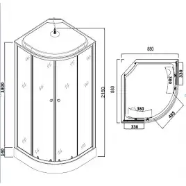 Душевая кабина Loranto 90х90, низкий поддон, Тонированное стекло, CS-881EA13TM/B-90