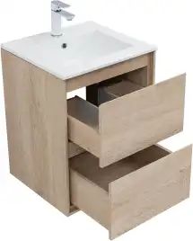 Тумба под раковину Aquanet Милан 50 дуб светлый, подвесная, 336381