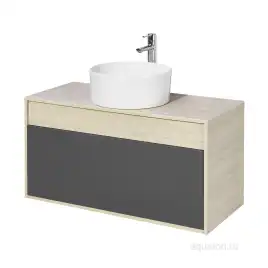 Тумба под раковину Aquaton Лофт Урбан 100 1A247701LQX60 подвесная цвет, серый графит / дуб орегон