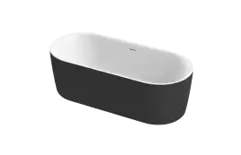 Акриловая ванна CEZARES METAURO-INT-Central-180-80-60-B-W-MATT, Черная матовая