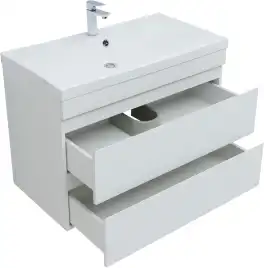 Тумба под раковину Aquanet Нота New 90 2 ящика, белый глянец 335419