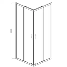 Душевой уголок Azario MILTON 100х100х200 AZ-ND1142 1000 Black профиль Черный, стекло Прозрачное