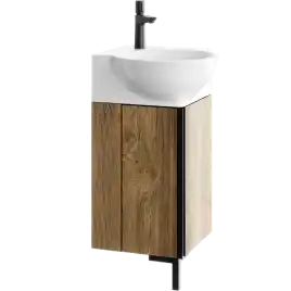 Тумба с раковиной напольная Aqwella Porto 45 см, POR0104DB, цвет Дуб балтийский