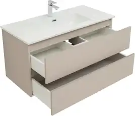 Тумба под раковину Aquanet Вега 2.0 100 бежевый, подвесная, 337939