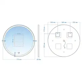 Зеркало с подсветкой AVS Тайлер 75x75 см