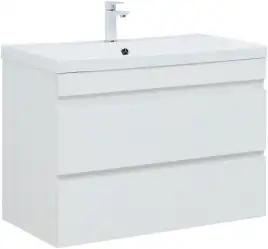 Тумба под раковину Aquanet Нота New 90 2 ящика, белый глянец 335419