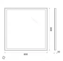 Зеркало BelBagno SPC-GRT 80х80 SPC-GRT-800-800-LED-BTN с подстветкой, кнопочный выключатель