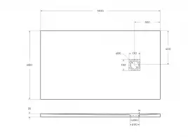 Душевой поддон BelBagno Uno 140х80 из искусственного камня TRAY-MR-UNO-AH-140/80-35-W-CR Белый