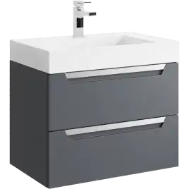 Тумба с раковиной подвесная Aqwella 5 Stars Cube 70 см, CUB0107GR, цвет Серый