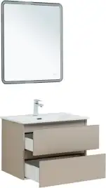 Тумба под раковину Aquanet Вега 2.0 70 бежевый, подвесная, 337942