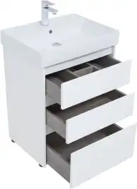 Тумба под раковину Aquanet Nova Lite 60 белый глянец (3 ящика) 302469