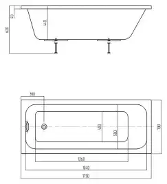 Акриловая ванна AZARIO BELLA 175х70 AV.0020175, прямоугольная