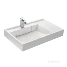 Раковина  Aquaton Рейн 80х50 1A72113KRW010  над стиральной машиной, из литьевого мрамора, Белая