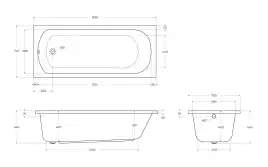 Акриловая ванна CEZARES ECO-165-70-41-W37