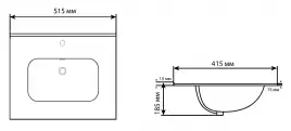 Раковина Aquanet Flat 50 329252 прямоугольная, Черная матовая