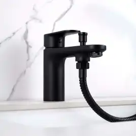 Смеситель на борт ванны Aquatek Ника AQ1844MB, Черный матовый