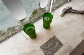 Раковина напольная ABBER KRISTALL 45х45х90 AT2701Emerald-H, круглая, зеленая