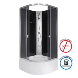 Душевая кабина Niagara Eco 100х100х195 E100/40/TN/BK высокий поддон, без гидромассажа