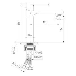 Смесители для раковины AVS Elegant 811-400-BN, брашированный никель