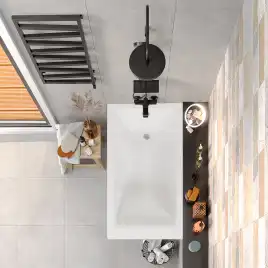 Ванна из литьевого мрамора  Aqua de Marco MALTA 157х77 с каменными ножками Белая 1160WMAL