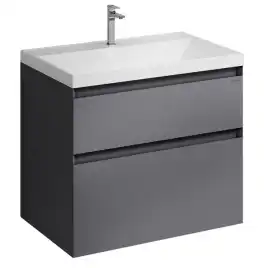 Тумба под раковину Grossman Меркадо 70 подвесная, графит матовый (107079)