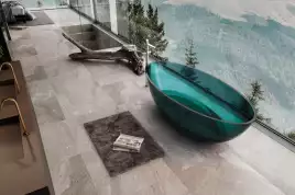 Прозрачная ванна ABBER Kristall AT9702Aquamarin 180х85 бирюзовая