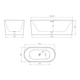 Акриловая ванна AVS Оливия 170х80 807-0002-WG-F, белая