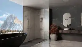 Душевая система  Vincea Rondo VSFS-1R1GM VSFS-1R1GM для ванны с изливом, вороненая сталь