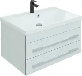 Тумба под раковину Aquanet Верона 75 белый (подвесная 2 ящика) 176669