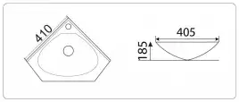 Умывальник CeramaLux 9068B 410х405х185 Полувстраиваемая цвет Белый