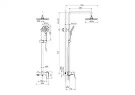 Душевая система Aquatek БЕТТА AQ2140MB, Черный матовый