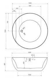 Акриловая ванна Abber 150х150 AB9280, отдельностоящая, Белая глянцевая