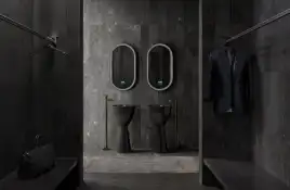 Раковина напольная карбоновая ABBER KARBON 45х45х90 AK2003, круглая, черная