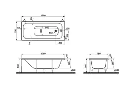 Акриловая ванна Vitra Optimum Neo 170x75 прямоугольная, белая