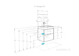 Тумба под раковину Aquaton Оливия 55 1A254201OL010 подвесная цвет, белый матовый
