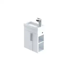 Тумба с раковиной IDDIS Torr 40, подвесная, левосторонняя, Белая, TOR40WRi95K