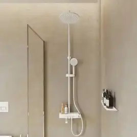 Душевая система IDDIS Shelfy SHEWTBTi06 для ванны с изливом цвет, Матовый белый