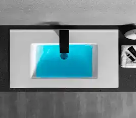 Умывальник CeramaLux YJ803-70 710х405х185 Полувстраиваемая цвет Белый