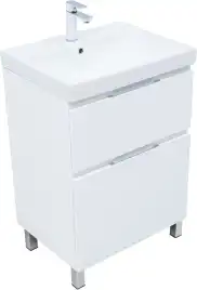 Тумба под раковину Aquanet Алвита New 60 напольная, белый матовый, 344132