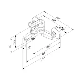 Смеситель для ванны IDDIS Ray RAYBL02i02WA  цвет, Матовый черный