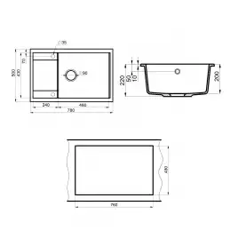 Мойка кухонная Point Велета 78 PN3002BG, светло-бежевый